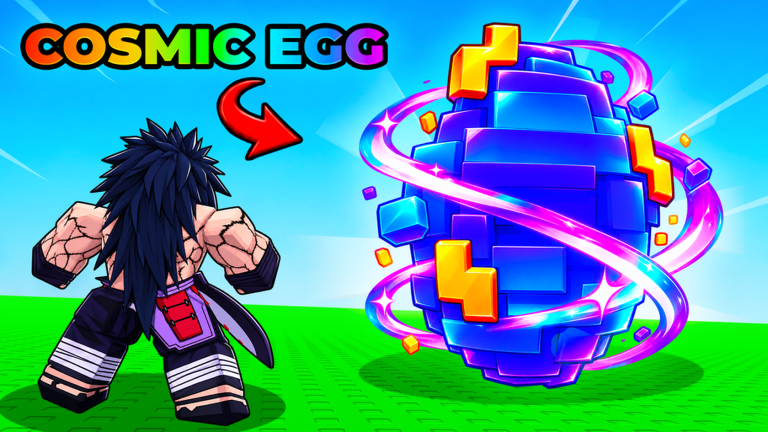 Official Steal Anime Eggs promotional art showing a glowing Cosmic Egg